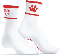 Kinky Puppy Socks Good Boy zokni - stílusos fehér-piros kombinációban