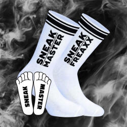 SneakFreaxx SNEAK MASTER Gáláns Zoknik Fehér-Fekete Színkombinációban - Kényelem és Stílus Minden Lépésnél - szexvital