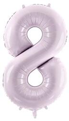 PartyDeco 8-as születésnapi szám fólia lufi - világos lila 72 cm