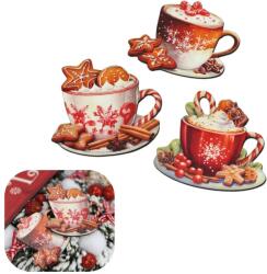  Nyomtatott dekorkarton - Karácsonyi forró csoki szett 3db/csomag - kosarbolt