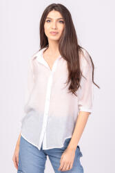 SHOPIKA Camasa alba, subtire, cu guler clasic S/M