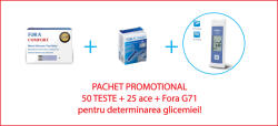 Fora PACHET - Sistem de masurare a glicemiei FORA G71a + 50 teste + 25 ace (FORA G71a-362)