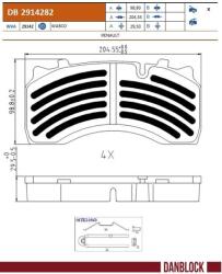 DANBLOCK set placute frana, frana disc DANBLOCK DB 2914282 (DB 2914282)