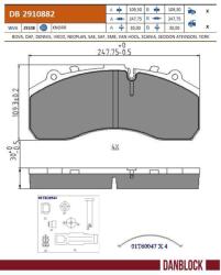 DANBLOCK set placute frana, frana disc DANBLOCK DB 2910882 (DB 2910882)