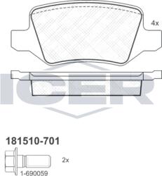 ICER set placute frana, frana disc ICER 181510-701