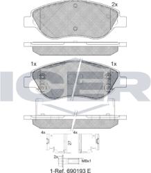 ICER set placute frana, frana disc ICER 181445-208