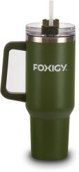 FOXIGY Термочаша за кола със сламка 1200 ml Army green