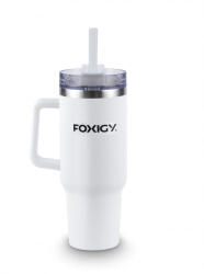 FOXIGY Термочаша за кола със сламка 1200 ml бяла
