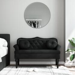 vidaXL Banchetă cu perne, negru, 120, 5x65x75 cm, catifea (372145)