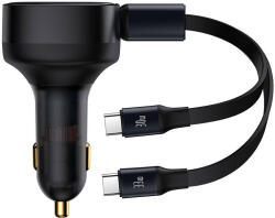 Baseus Enjoyment Autós Töltő + Usb-C Kábel - 33W , Fekete