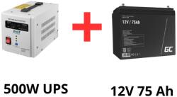 VoltPolska Volt Polska Szünetmentes tápegység keringető szivattyúkhoz 500W + Green Cell 75Ah akkumulátor csomag (VP-500-75)