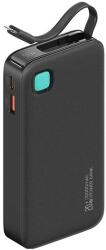 Awei xy vésztöltő usb+type-c aljzat (10000mah, 20w, pd gyorstöltő, led kijelző + fix lightning kábel) fekete (10KCD22501) - rufusz