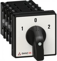 Ganz átkapcsoló 0 állással, fogantyús kézikapcsoló 32A, 1-0-2 felirat, IP44, 4P (KK1-32-6129) (1AF6129BB00M40)