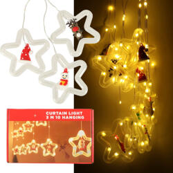Inlea4Fun Karácsonyi fényfüzér figurákkal csillagokban Inlea4Fun 3m 125LED - meleg fehér (IA-KX5249)