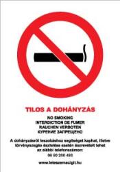 munkavédelmi tábla pvc 210x300 tilos a doh. ! 5nyelven
