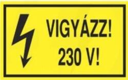  munkavédelmi matrica önt. 100x60 vigyázz! 230v!