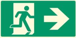  munkavédelmi matrica utánvilágító 300x150 menekülési út jobbra