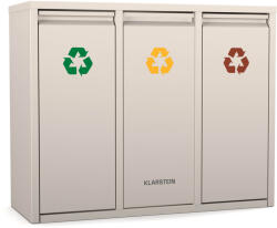 Klarstein Ordnungshüter 3, 45 litri, 3 coșuri, sistem anti-miros, umplere ușoară (KG11-OrdMülleimsand) (KG11-OrdMülleimsand) Cos de gunoi
