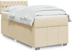 vidaXL krémszínű szövet rugós ágy matraccal 80 x 200 cm (3289207)