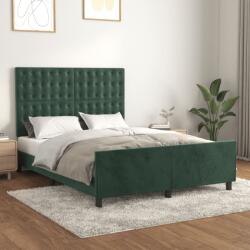 vidaXL sötétzöld bársony ágykeret matrac nélkül 140 x 190 cm (3125998)