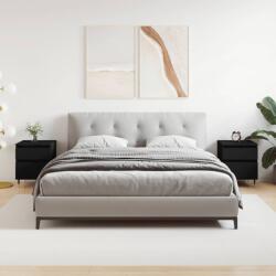 vidaXL 2 db fekete szerelt fa éjjeliszekrény 40 x 35 x 50 cm (830655)