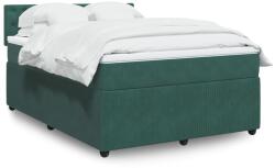 vidaXL sötétzöld bársony rugós ágy matraccal 140x200 cm (3287773)