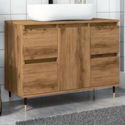 vidaXL kézműves tölgy színű szerelt fa mosdószekrény 80 x 33 x 60 cm (857233) - vidaxl