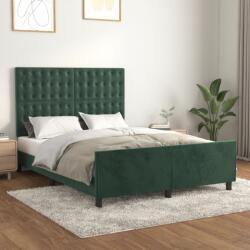 vidaXL sötétzöld bársony ágykeret matrac nélkül 140 x 200 cm (3126004)