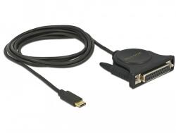 Delock Adapter USB Type-C 2.0 apa > 1 x párhuzamos DB25 anya csatlakozó (62980)