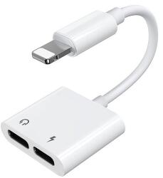 JOYROOM Lightning - 2x Lightning fejhallgató-adapter audio és töltő fehér (S-Y104)