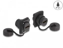 Delock D-típusú Modul HDMI-A anya HDMI-A anya védő fedéllel IP67 por- és vízvédelem (86972)