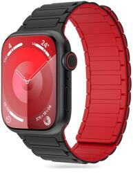 Apple Watch 4/5/6/7/8/9/SE/ULTRA 1/2 (42 / 44 / 45 / 49 mm) - Tech- Protect Iconband - mágneses fekete/piros szilikon szíj - tokgalaxis