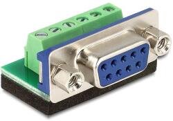 Delock Sub-D 9 pin anya > Terminal block 6 pin adapter (65498)