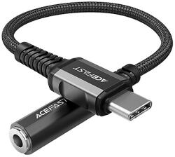 ACEFAST audiokábel USB Type C - 3, 5 mm-es mini jack (ajzat) 18 cm, DAC, AUX fekete (C1-07 fekete)