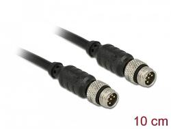 Delock M8 Sensor- / Aktorkabel 6 Pin Stecker zu 6 Pin Stecker wasserdicht 10 cm Delock (12688)