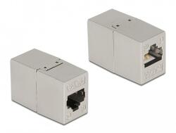 Delock fémszínű adapter RJ45 anya - RJ45 anya Cat. 6A (87037)