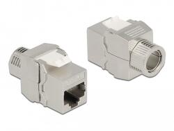 Delock Eszközmentes, borított Keystone modul RJ45 anya - LSA Cat. 6A (87032)
