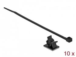 Delock Fekete, 25 x 18 mm-es kábelfogó H 200 x Sz 3, 6 mm - kábellel (18878)