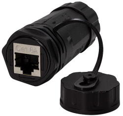 LogiLink Cat. 6A ipari válaszfalcsatlakozó 2 x RJ45, kábelvezetővel (NP0084)