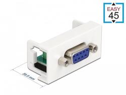 Delock Easy 45 Module D-Sub 9 tűs anya 6 tűs sorkapocs 22, 5 x 45 mm (81348)