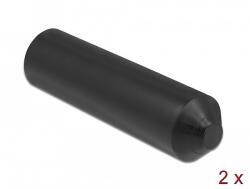 Delock 70 x 20 mm méretű lezáró vég belül ragasztó felülettel 2 db. fekete (19772)
