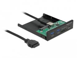 Delock 3.5 , 3.2 Gen 1 USB elülső panel 1 x USB Type-C + 2 x A-típusú USB + SD és Micro SD csatlako (64058)