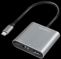 LogiLink USB 3.2 Gen1 Type-C adapter, C/M-HDMI, 2x USB, 4K, PD, alu, 0, 15 m (UA0390)