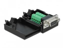 Delock Sub-D 9 tűs adapter anya - 10 tűs kapocstest házzal (66265)
