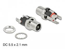 Delock DC csatlakozó anya 5, 5 x 2, 1 x 12, 0 mm-es forrasztott foglalatfej verzióval (90056)