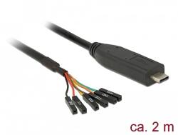 Delock Converter USB Type-C 2.0 male to LVTTL 3.3 V 6 pin pin header female separate 2.0 m (63946)