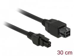 Delock Micro Fit 3.0 4 tűs bővítőkábel csatlakozódugóval > csatlakozóhüvellyel 30 cm (85377)