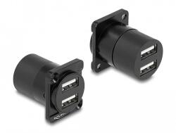 Delock D-típusú Modul USB 2.0 A-típusú 2 x hüvely - 2 x hüvely (87812)