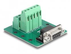 Delock D-Sub 9 tűs anya - Terminal Block DIN sínhez (66908)