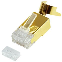 LogiLink RJ45 moduláris csatlakozó, Cat. 8.1/Cat. 6A, árnyékolt, aranyozott, 10 db (MP0048)